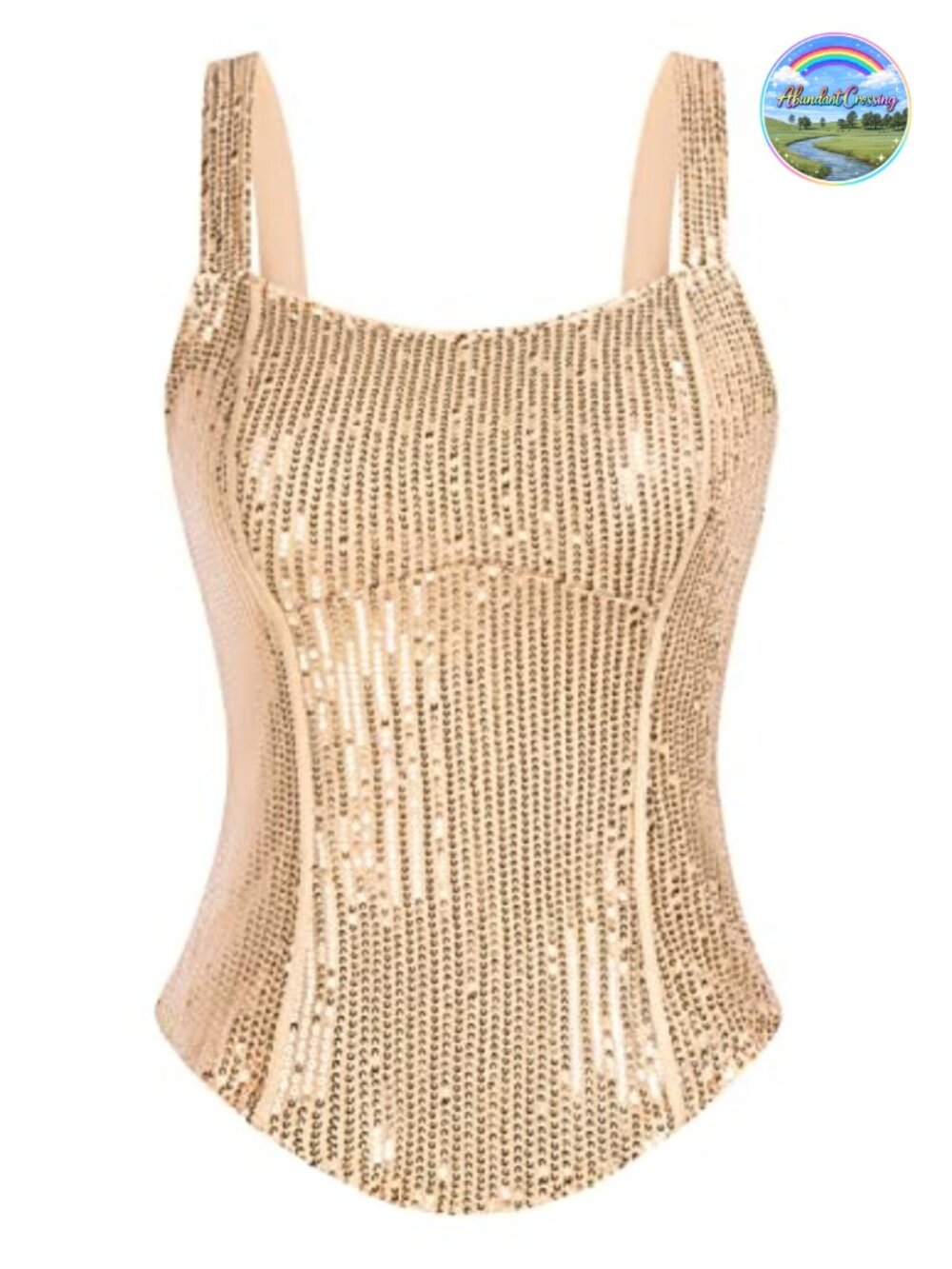 Sequin Bustier Corset Tank Top Slim Fit Sleeveless Party Top
